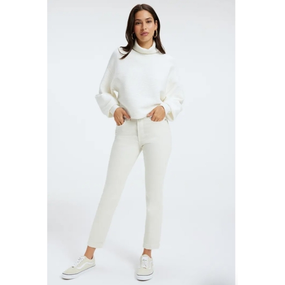 Good American | Good Classic High Waist Straight Leg Jeans in Bone011 NEW - Picture 1 of 12